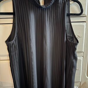 Banana Republic Black Pleated Sleeveless Top